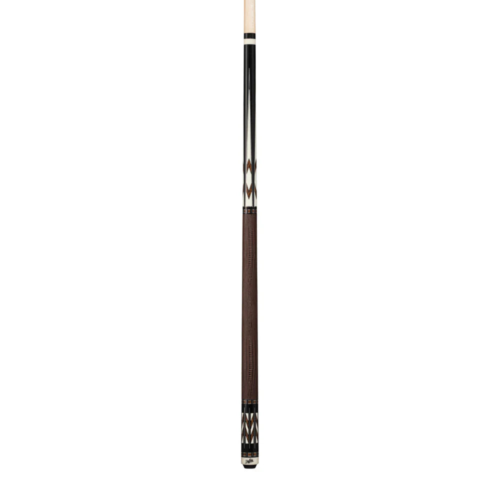 Dufferin Black & Brown Cue with Embossed Leather Wrap