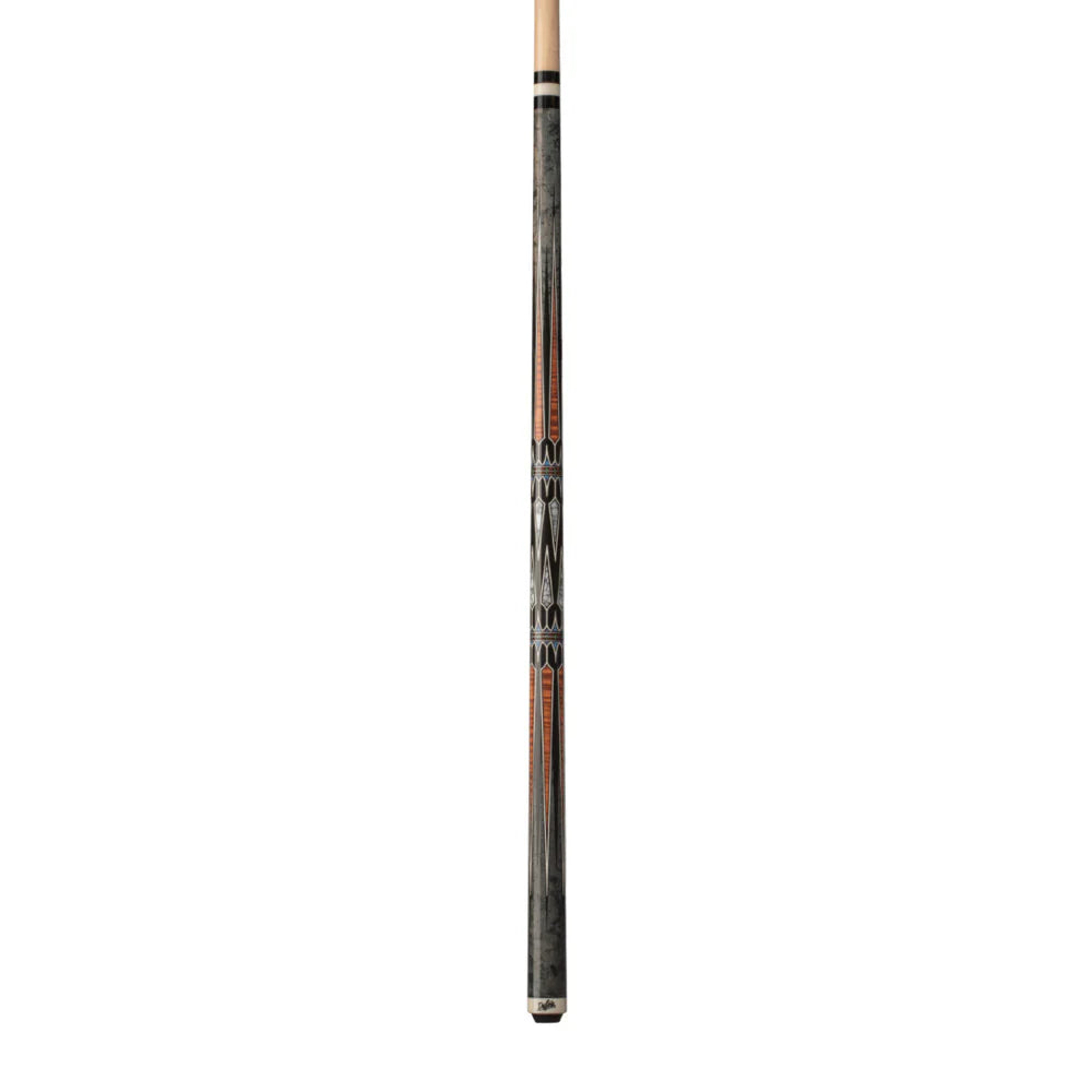 Dufferin Grey Birdseye & Curly Maple Cue with Embossed Leather Wrap