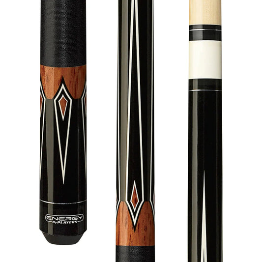 Energy By Players Black & Maple Cue with Black Linen Wrap