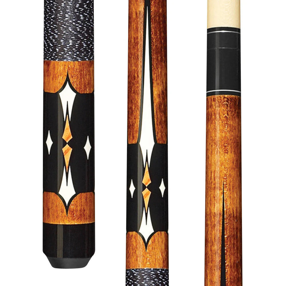 Energy By Players Black & Maple Cue with Black/White Linen Wrap