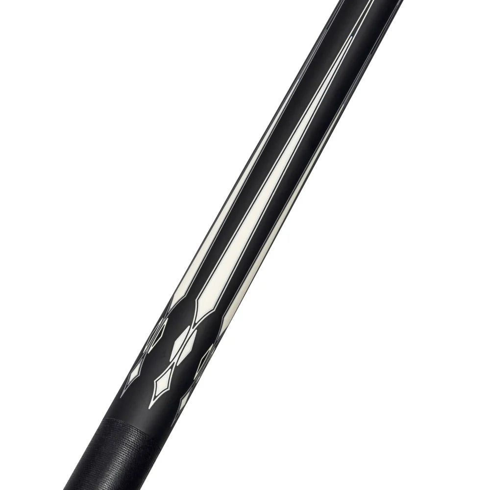 Energy By Players Matte Black/White with Silver Cue with Black Linen Wrap