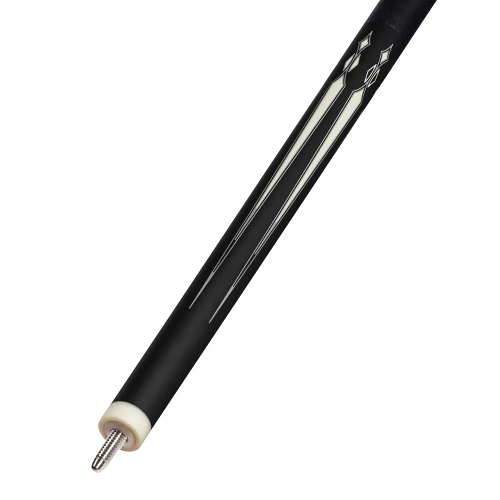 Energy By Players Matte Black/White with Silver Cue with Black Linen Wrap