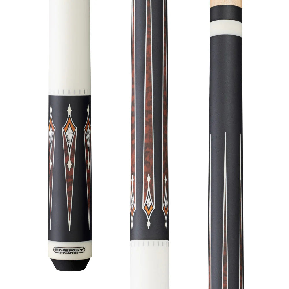 Energy By Players Matte White/Black with Thuya Burl Wrapless Cue