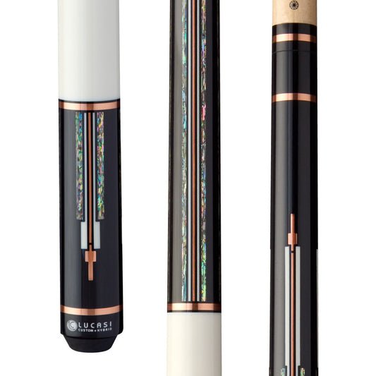 Lucasi Custom Art Deco Rose Gold & Mother - of - Pearl Cue - White Billiards