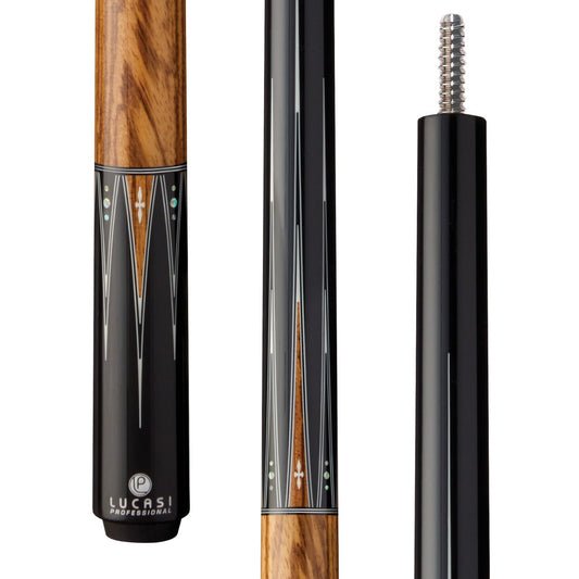 Lucasi Pro OD Series - Zebrawood Cue Butt - White Billiards
