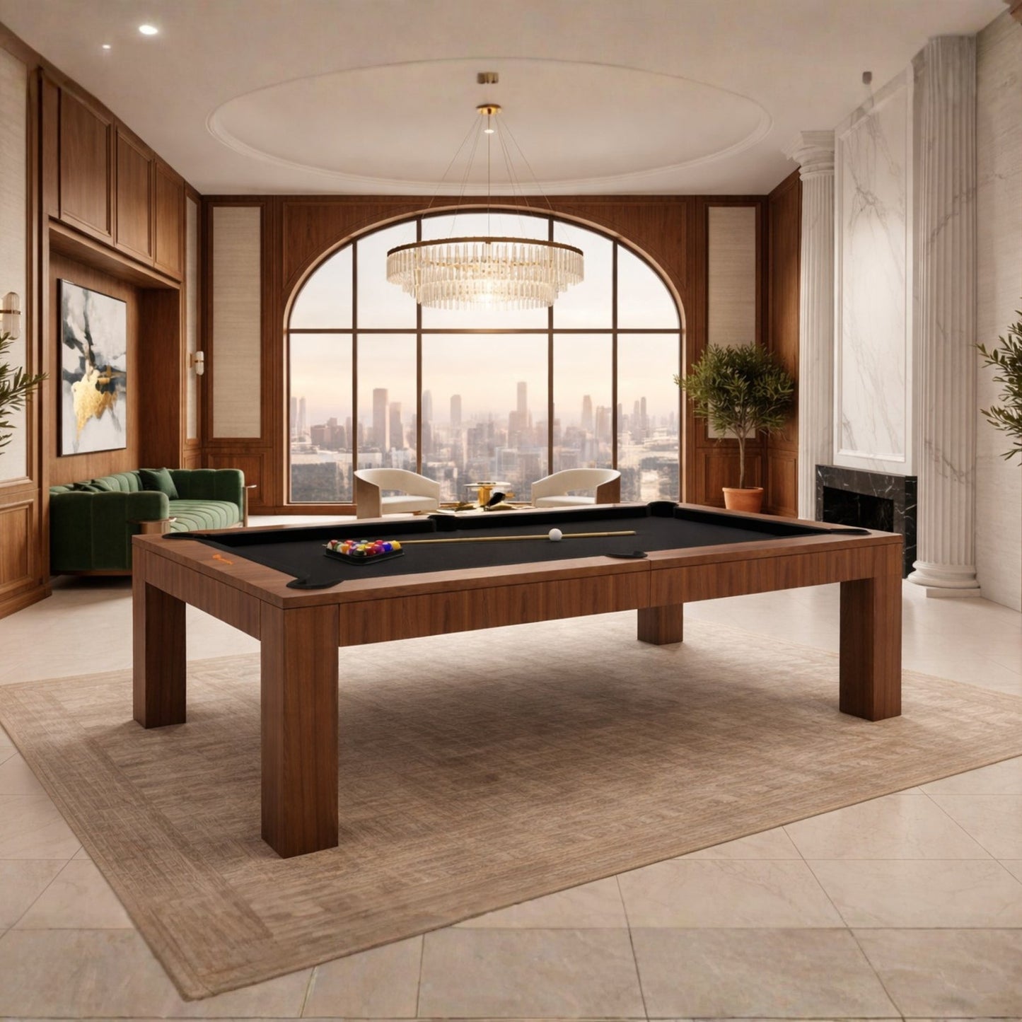 White Billiards Alpha Modern Slate Dining Top Pool Table - White Billiards
