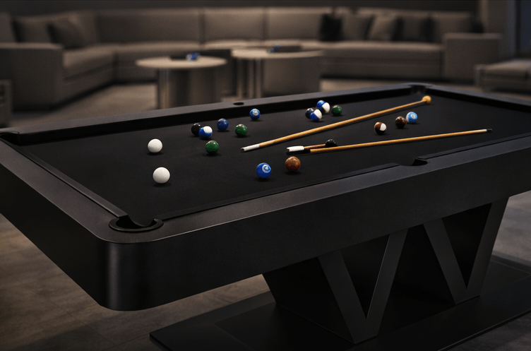 The Evalina Modern Slate Pool Table By White Billiards - White Billiards