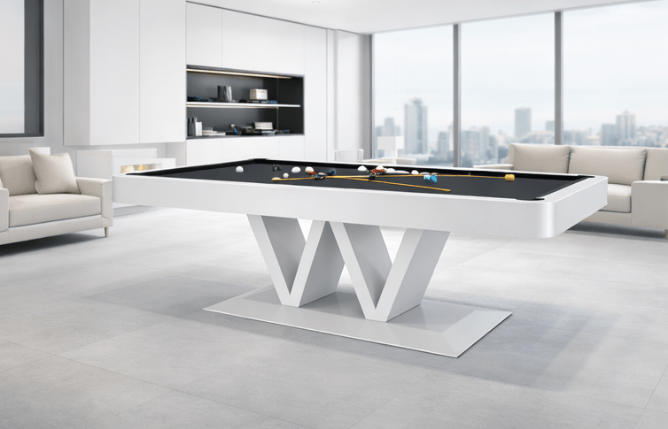 The Evalina Modern Slate Pool Table By White Billiards - White Billiards