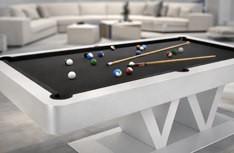 The Evalina Modern Slate Pool Table By White Billiards - White Billiards
