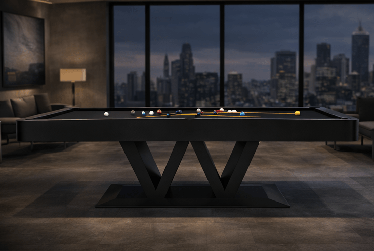 The Evalina Modern Slate Pool Table By White Billiards - White Billiards