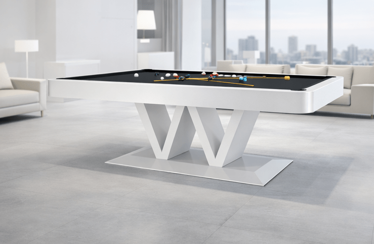 The Evalina Modern Slate Pool Table By White Billiards - White Billiards