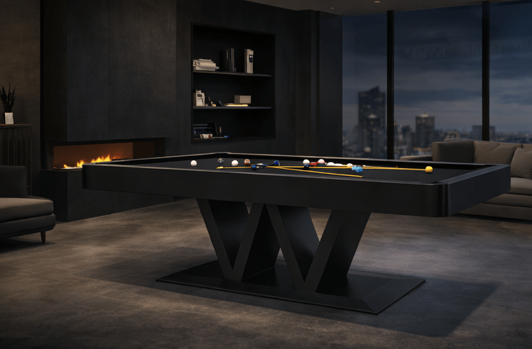 The Evalina Modern Slate Pool Table By White Billiards - White Billiards