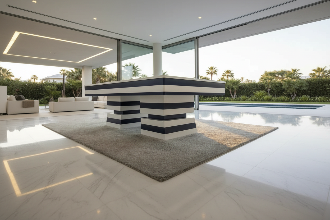 White Billiards Nano Modern Slate Pool Table
