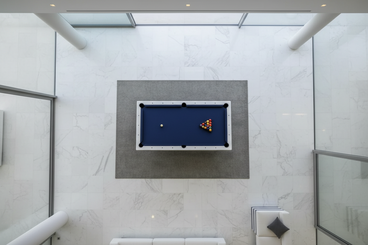 White Billiards Nano Modern Slate Pool Table