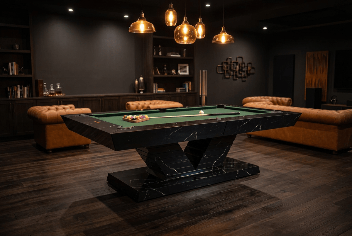 White Billiards Royal Modern Slate Pool Table - White Billiards