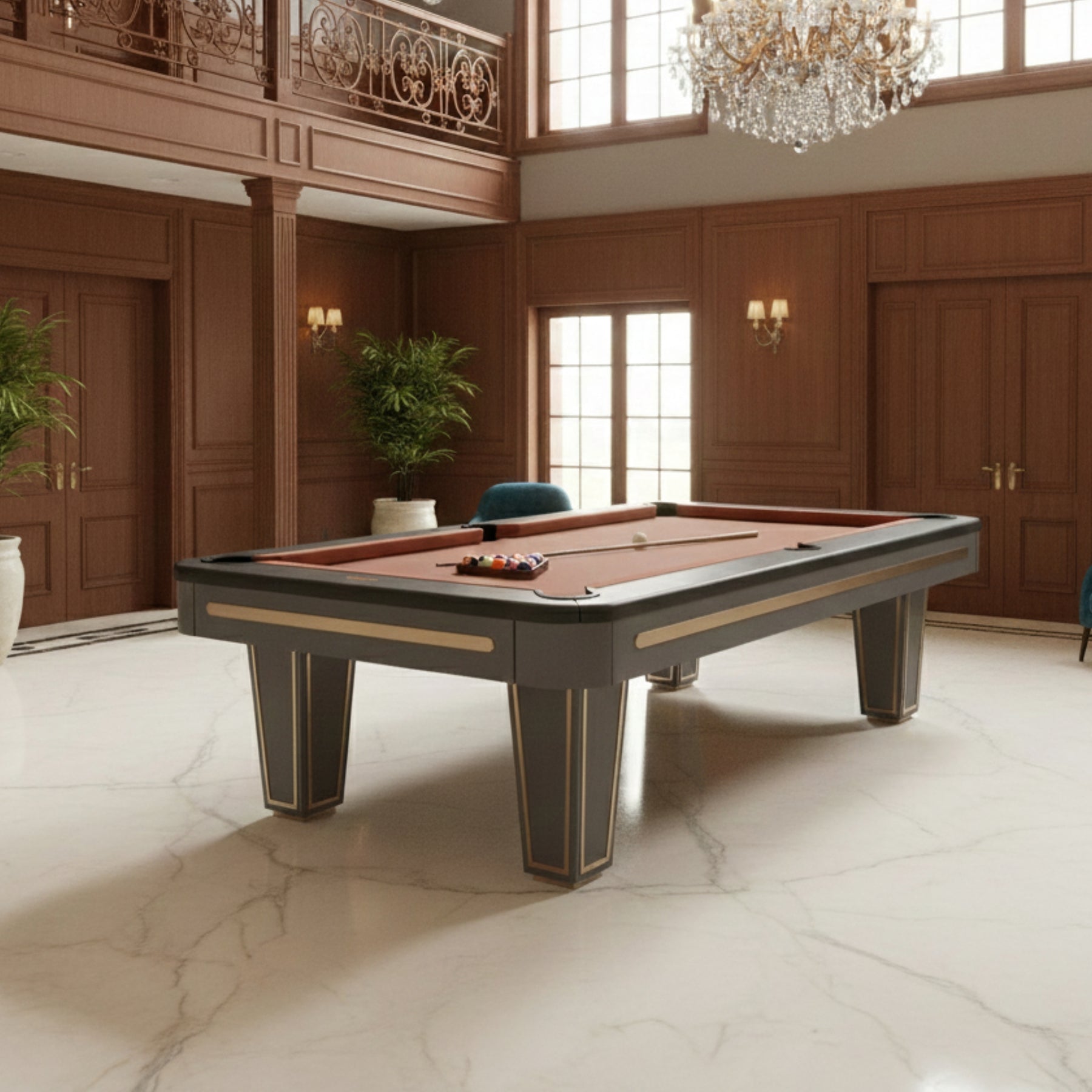 Vindsor Pool Table - Side View - Modern Luxury Billiard Table