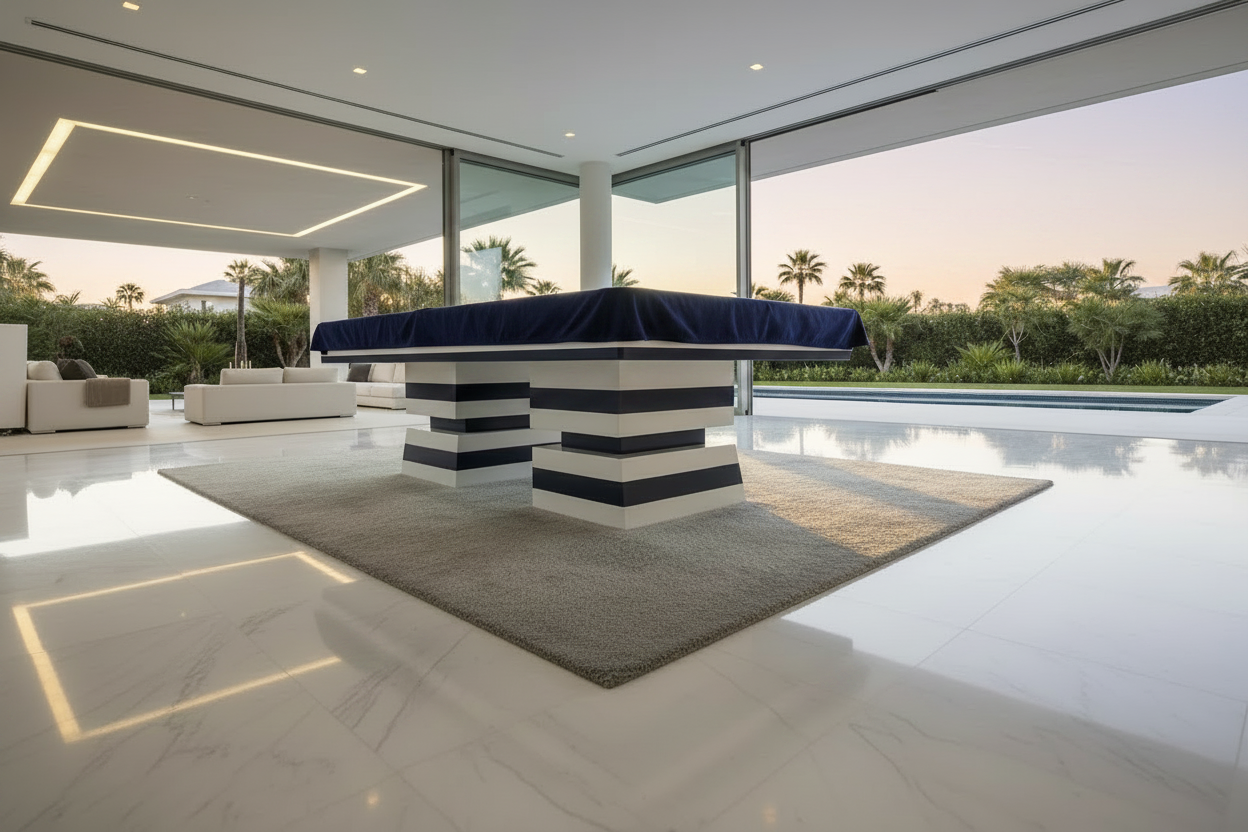 White Billiards Nano Modern Slate Pool Table