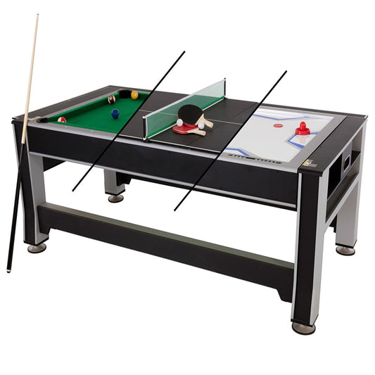 Triumph 84" Billiards, Ping Pong & Air Hockey Combination Rotating Table