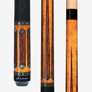 G4141 Players® Gold Stained Maple 6pt Cocobolo & Mother Of Pearl Graphic Pool Cue