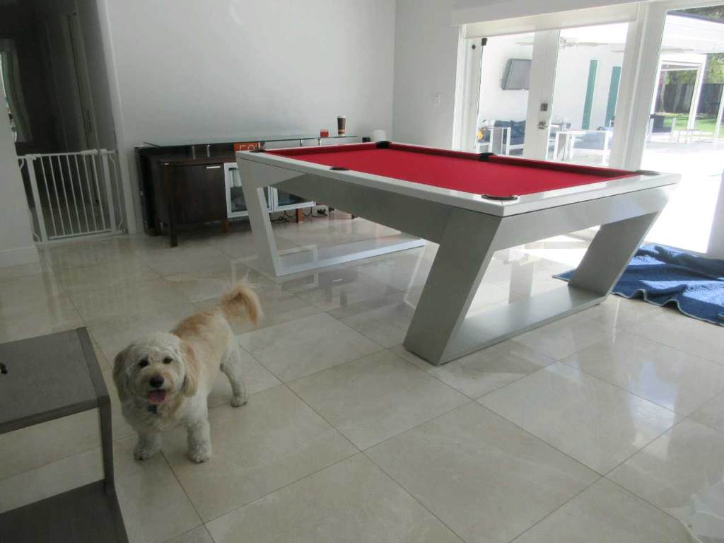 White Billiards Valenti Modern Slate Pool Table