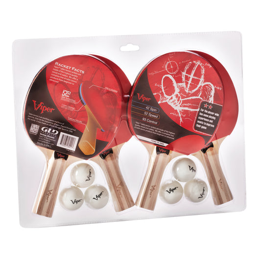 Viper Two Star Tennis Table Four Racket and Six Ball Set